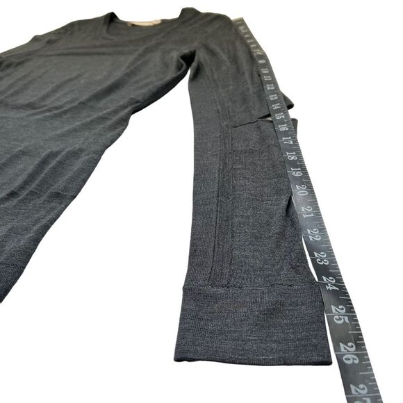 Jason Wu Silk Top Gray Large Long-Sleeve w Cut Out Design - Picture 13 of 13